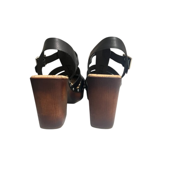 KORKS Women 9 Black Faux Leather Whitney Platform Clog Sandals Chunky Studded - Picture 5 of 6